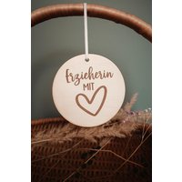 Holzschild "Erzieherin Mit Herz" Abschiedsgeschenk Geschenk Kita Kindergarten von maclinohandmade