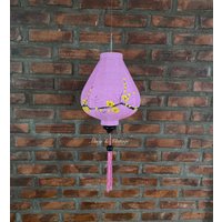 Hoi An Bambuslaterne 35 cm Gelbe Blumenkunst, Wohndekor von macynvintage