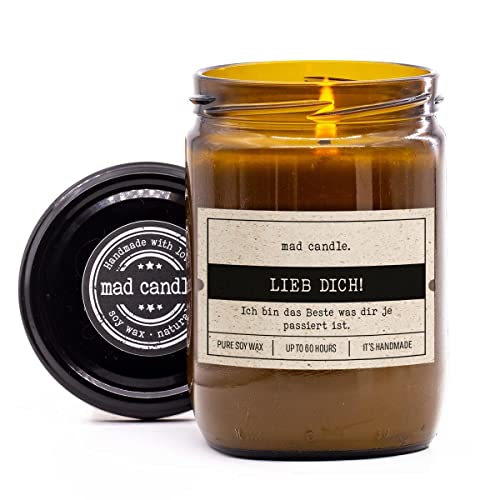 Mad Candle Duftkerze mit Spruch | Lieb Dich! | Geschenk für Frauen | Kerze mit Liebeszitat | Spruchkerze zum Verschenken an Freunde & Familie | Geburtstagskerze Mad Candle Duftkerze mit Spruch | Lieb Dich! | Geschenk für Frauen | Kerze mit Liebeszitat | Spruchkerze zum Verschenken an Freunde & Familie | Geburtstagskerze von mad candle