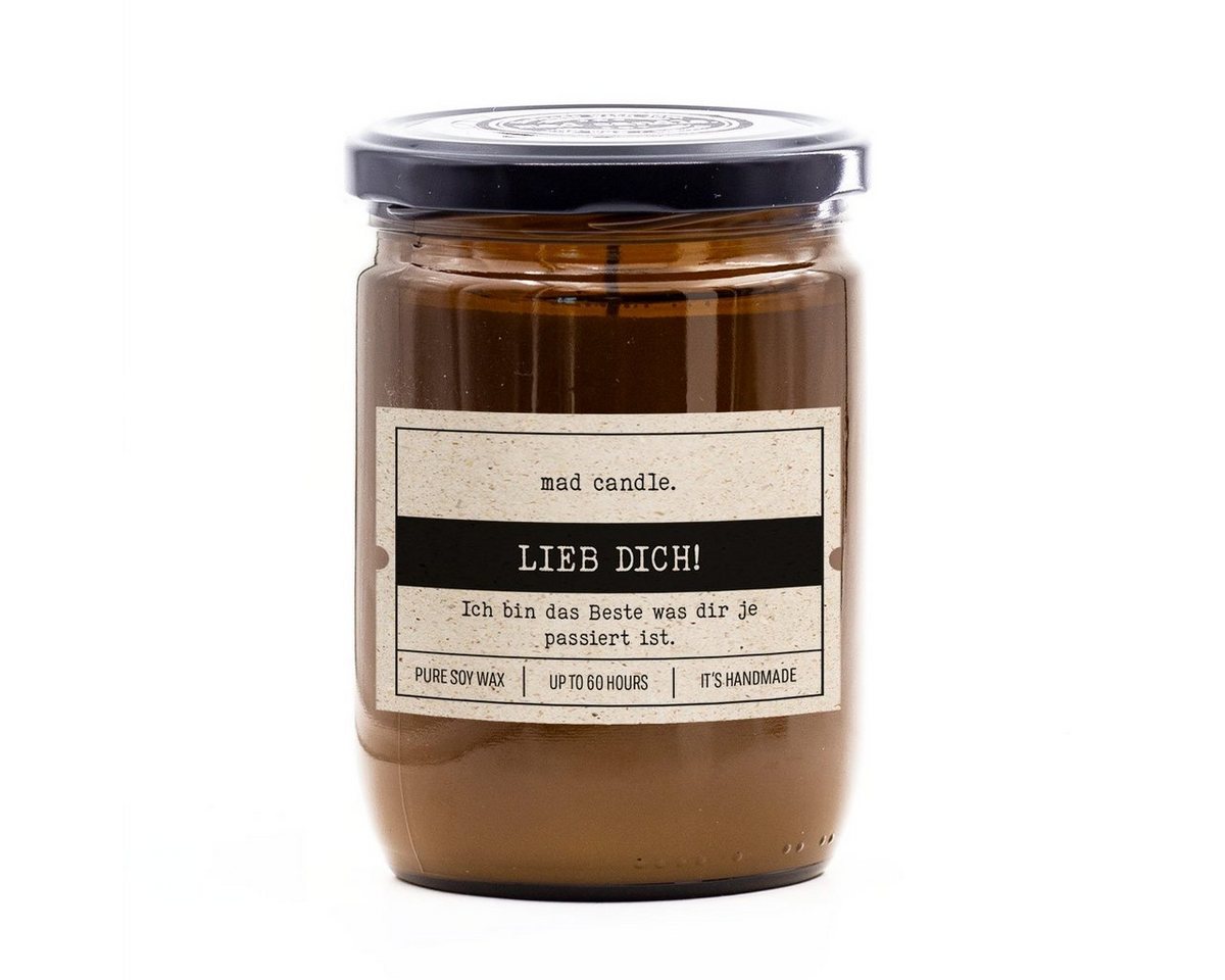 madCandle Duftkerze Lieb Dich! - 360g (1-tlg), Brenndauer Bis zu 60 Stunden, Duftkerze Floral, Frisch, Fruchtig von madCandle