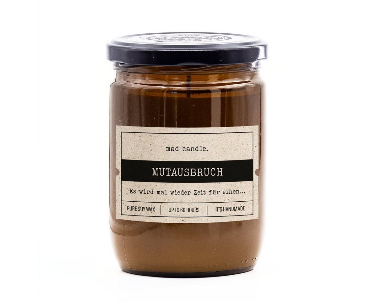 madCandle Duftkerze Mutausbruch - 360g (1-tlg), Brenndauer Bis zu 60 Stunden, Duftkerze Floral, Frisch, Fruchtig von madCandle
