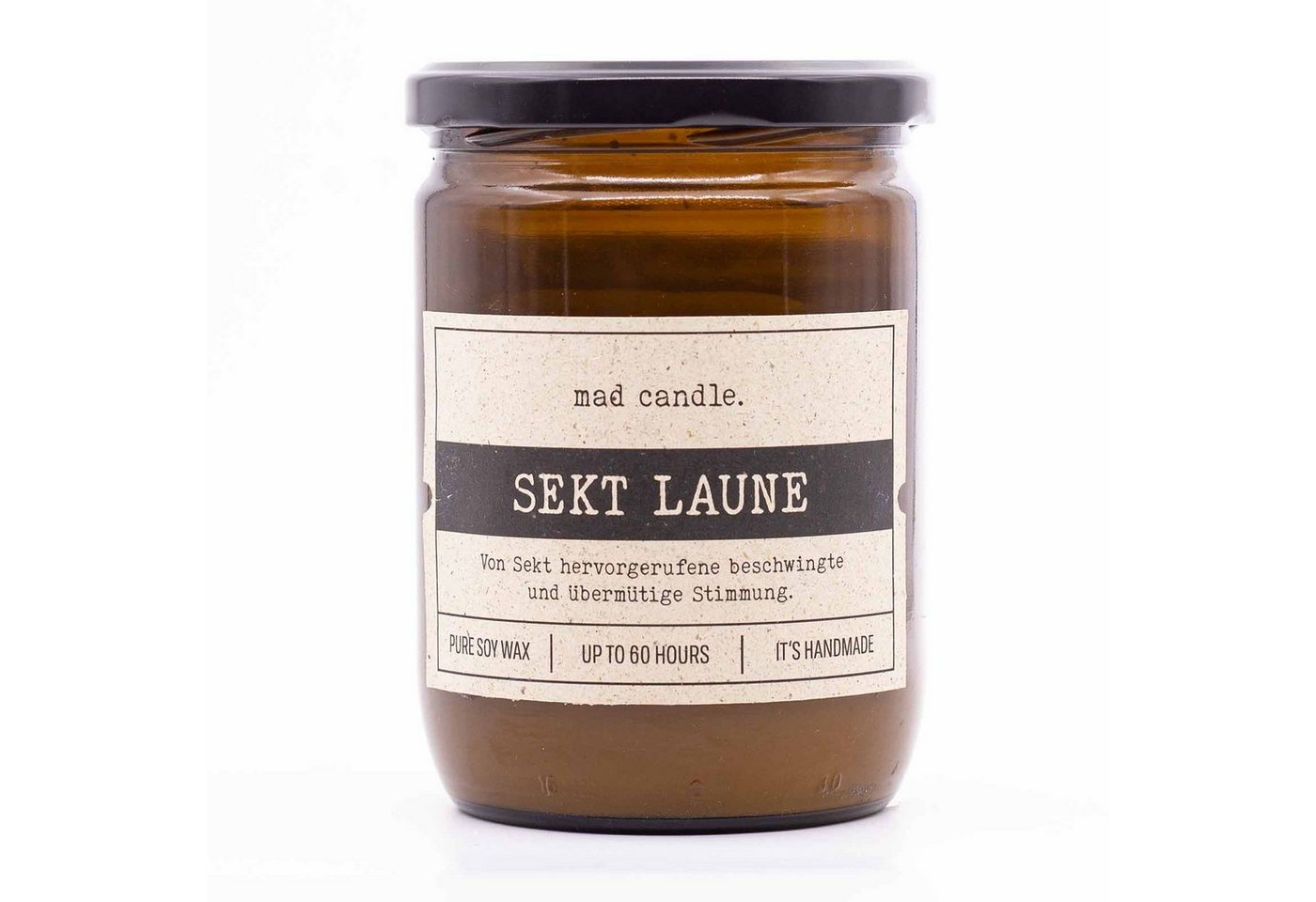 madCandle Duftkerze Sektlaune - 360g (1-tlg), Brenndauer Bis zu 60 Stunden, Duftkerze Floral, Frisch, Fruchtig von madCandle