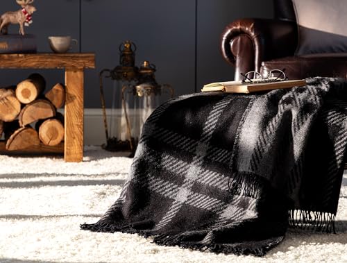 madame coco Super Warme Decke 130x170cm Anthrazit Sofa und Couch Decke | Kuscheldecke | Couchdecke | Flauschig Überwurf Tagesdecke | Sofadecke von madame coco