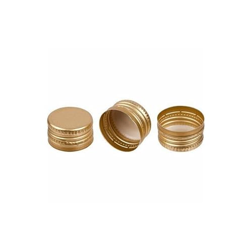 made in home 100 Stück Schraubverschluss Aluminium Drehverschluss 28mm Gewindekappen Deckel Ersatz Verschluss Deckel für Flaschen GOLD 28/18 von made in home