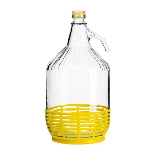 made in home 5L Glasballon Gärbehelter Gärballon Weinballon Glasflasche Flasche Korb/Schraubverschlus (2) von made in home