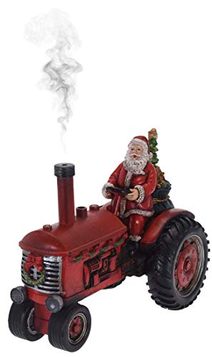 made2trade Weihnachtsmann auf einem Traktor - LED und Geräusche - Harz - Traktor - 28cm von made2trade