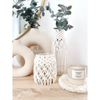 Makramee Blumenvase, Windlicht, Vase, Tischdeko, Makramee-Deko & -Accessoires, Bouquet Vase Glas Makramee Blumenvase, Windlicht, Vase, Tischdeko, Makramee-Deko & -Accessoires, Bouquet Vase Glas von madebyjuliaRa