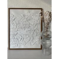 strukturbild Blumen Floral 50x40 cm Abstrakte Kunst Moderne Wandbild Wanddeko von madebymehra