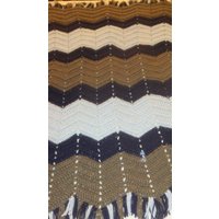 Taupe Und Blau Baby Afghan von madebynonniep
