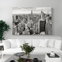 Manhattan Empire State Building Wolkenkratzer Leinwandbild, Luxus Wandkunst, Stadt Wand Dekor, Moderne Kunst, Übergroße Leinwandkunst von madebysrk