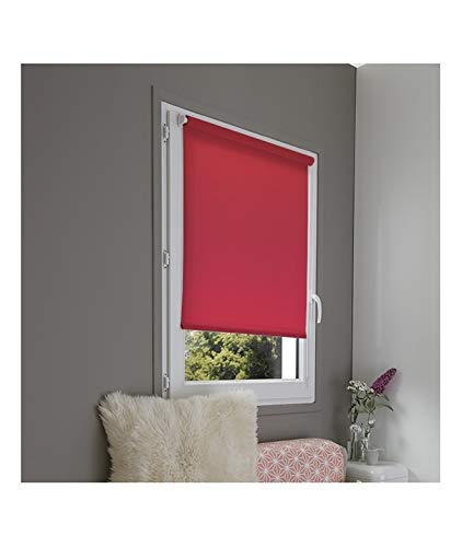 MADECOSTORE Rollo, lichtdurchlässig, ohne Bohren, Rot, 66 x 170 cm von MADECOSTORE