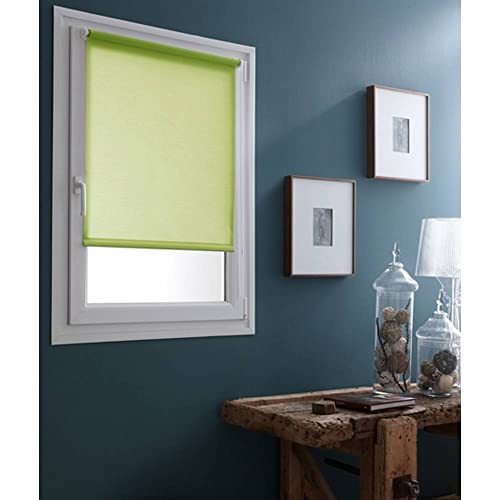 MADECOSTORE Rollo mit Sichtfenster, ohne Bohren – Hellgrün – L 41 x H 170 cm von MADECOSTORE