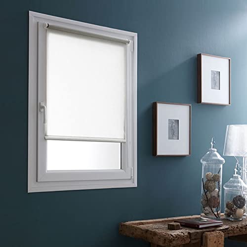 madecostore Fensterrollo, lichtdurchlässig, ohne Bohren, Weiß – L 111 x H 170 cm von MADECOSTORE