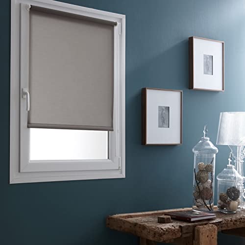 madecostore Fensterrollo, lichtdurchlässig, ohne Bohren, Grau/Rosa – L 66 x H 170 cm von MADECOSTORE