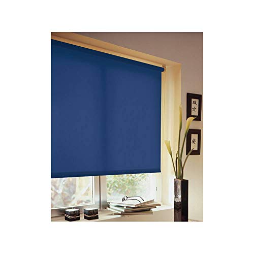 MADECOSTORE Store Enrouleur Tamisant Tissu Uni Bleu Marine - L49 x H190cm - Avec perçage von MADECOSTORE