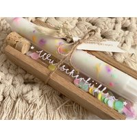 Geschenkset Wunscherfüller Mit Bunter Kerze Geburtstag Konfetti Mitbringsel Set Geschenk Geldgeschenk von madeinmoonshineshop