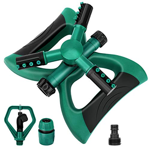 Garten-Sprinkler, automatisch, 360 drehbar, verstellbar, Gartenwassersprinkler, Rasenbewässerungssystem, Abdeckung großer Bereich mit auslauffreiem Design, langlebige 3-Arm-Sprüher Garten-Sprinkler, automatisch, 360 drehbar, verstellbar, Gartenwassersprinkler, Rasenbewässerungssystem, Abdeckung großer Bereich mit auslauffreiem Design, langlebige 3-Arm-Sprüher von madeking