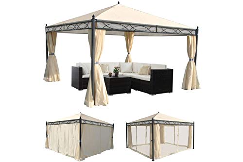 Pergola Pavillon Gartenzelt Gartenpavillon 4x4m Partyzelt Creme von madera