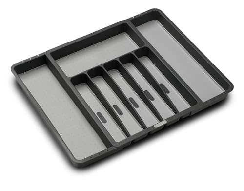 madesmart Expandable Silverware Tray - Granite | CLASSIC COLLECTION | 8-Compartments | Kitchen Organizer | Soft-Grip Lining | Easy to Clean | BPA-Free von madesmart