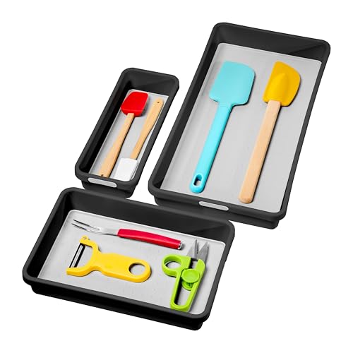 madesmart Classic 3 Abfalleimer – Granit | Classic Collection | Mehrzweck-Aufbewahrung | Softgrip-Innenfutter und rutschfeste Gummifüße | langlebig | BPA-frei von madesmart