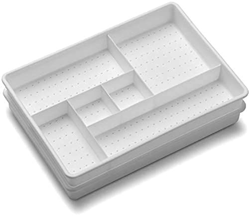 madesmart Zweiteiliger Schubladen-Organizer, Weiß, 12 Fächer, für Objekte in einer Vielzahl von Größen, leicht zu reinigen, BPA-frei, 27,31 x 19,05 x 6,60 Zoll cm von madesmart