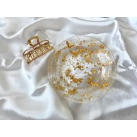 Blattgold Rundes Tablett Handgemachter Epoxidharz Catchall Blattgold Rundes Tablett Handgemachter Epoxidharz Catchall von madetobezen