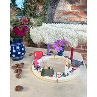 Geburtstagsring/Kerzenring Hyggelige Blumen von madevaholzliebe