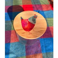 Vorratsglas/Kaffeedose Teedose Müsliglas Keksdose Huhn Rotblau von madevaholzliebe