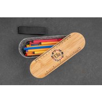 Federmäppchen Bunt Etui Box Für Stifte Aus Filz Mit Holzdeckel Und Name Geschenk Schüler Studenten Einschulung Schulanfang von madewithlovebymadita