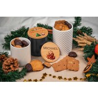 Keksdose Personalisiert Mit Namen Und Holzdeckel, Geschenk Zur Weihnachten, Weihnachtsplätzchen, Weihnachtsgeschenk Dankeschön, Vorratsglas von madewithlovebymadita