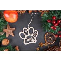 Pfoten Christbaumschmuck Personalisiert Mit Namen - Perfektes Hunde Geschenk Haustiergeschenk von madewithlovebymadita