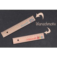 Premium Holz Lineal Personalisiert Mit Wunschnamen Und Wunschmotiven Perfekt Zum Schulanfang Einschulung Schulkind 2025 von madewithlovebymadita