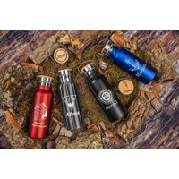 Trinkflasche Edelstahl Mit Bambusdeckel Personalisiert Namen - Thermosflasche, Wasserflasche, Isolierflasche, Geschenk Für Wanderer von madewithlovebymadita