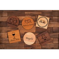 Untersetzer Personalisiert Aus Holz Getränkeuntersetzer Getränke Männer Geschenk, Kollegin Kollege Frau Geschenk von madewithlovebymadita