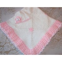 Häkeln Baby Mädchen Decke Und Passenden Hut-Perfekte Baby-Dusche-Geschenk Für Mich Mit Nach Hause Nehmen Häkeln Baby Mädchen Decke Und Passenden Hut-Perfekte Baby-Dusche-Geschenk Für Mich Mit Nach Hause Nehmen von madewithlovebysuzieq