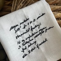 Erinnerungsgeschenk Handschrift, Individuell Besticktes Handschrift-Geschirrtuch, Mehlsack, Weißes Handtuch, Familienerbstück, Andenken von madlywish