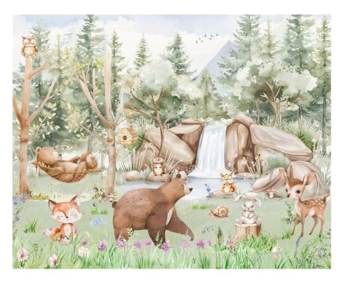 Fototapete Kinderzimmer, Wald, Waldtiere Bäume, Tapeten für Kinder Babyzimmer Vlies Tapeten wandtapete Mädchen und Jungen. Tapete nach Maß 1m2 Fototapete Kinderzimmer, Wald, Waldtiere Bäume, Tapeten für Kinder Babyzimmer Vlies Tapeten wandtapete Mädchen und Jungen. Tapete nach Maß 1m2 von madras24