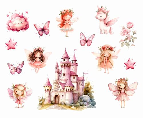 Wandtattoo Wandsticker Blume Fee Feen Blumen Schmetterling Elfen Rosa Prinzessinnenschloss Buntes Pflanze Selbstklebend Wandaufkleber Abnehmbar Wandkunst Aufkleber für Mädchen Kinder Kinderzimmer Wandtattoo Wandsticker Blume Fee Feen Blumen Schmetterling Elfen Rosa Prinzessinnenschloss Buntes Pflanze Selbstklebend Wandaufkleber Abnehmbar Wandkunst Aufkleber für Mädchen Kinder Kinderzimmer von madras24