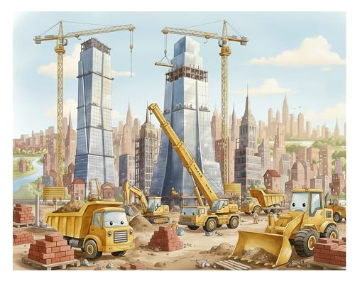 madras24 Kinderzimmer Tapete, Baubagger, Baumaschinen, Baustelle, Tapeten nach Maß, selbstklebend, Kinderfototapete, selbstklebende Vliestapete madras24 Kinderzimmer Tapete, Baubagger, Baumaschinen, Baustelle, Tapeten nach Maß, selbstklebend, Kinderfototapete, selbstklebende Vliestapete von madras24