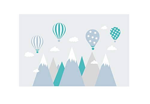 wandtattoo kinderzimmer berge Nordic Bergen Aufkleber Wandaufkleber Kind Baby Kindergarten Zimmer Gebirge luftballons Ballons Ballon Wolken Wolke Landschaft Wanddeko Baby Kinder Sticker G10XL von madras24