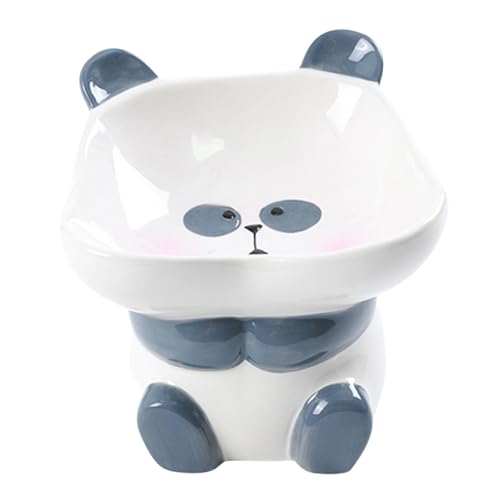 Erhöhte Keramikschüsseln für Katzen, stressfreie erhöhte Futterschüsseln, schräge Katzenfutter oder Wasserschüsseln, Panda-Form, Keramik-Futterschüssel, Futterschüssel, Futterschale S von madri