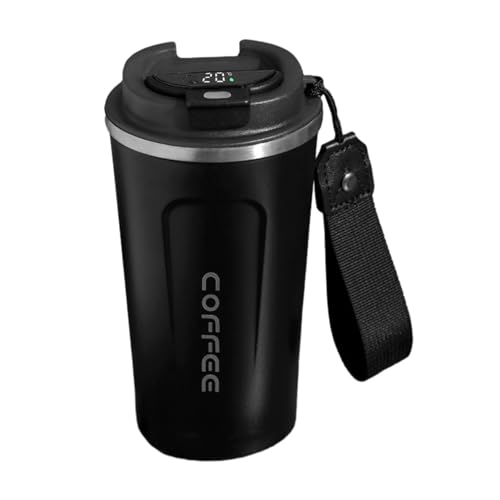 Intelligente Thermobecher, 510 ml isolierter Kaffeebecher mit Temperatur, auslaufsicherer Thermobecher, Kaffeetassen, Tee, Wasser mit Wärmespeicherung für Camping, Picknick, Küche, S von madri