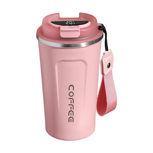 Intelligente Thermobecher, 510 ml isolierter Kaffeebecher mit Temperatur, auslaufsicherer Thermobecher, Kaffeetassen, Tee, Wasser mit Wärmespeicherung für Camping, Picknick, Küche, S von madri