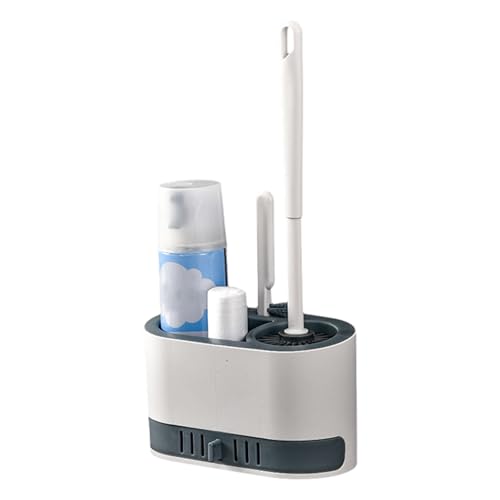 Toilettenbürste aus Silikon, Toilettenbürste mit rutschfestem Silikongriff, kompaktes Toilettenbürsten-Set, Wand-WC-Bürste mit Halter, von madri