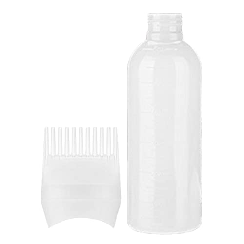 madri Haarfärbeflasche, Haaröl-Applikatorflasche, Wurzelkamm-Applikatorflasche mit abgestufter Skala, wiederverwendbarer leerer Flaschen-Applikatorpinsel für Kopfhautbehandlung, Salon-Haarfärbung von madri