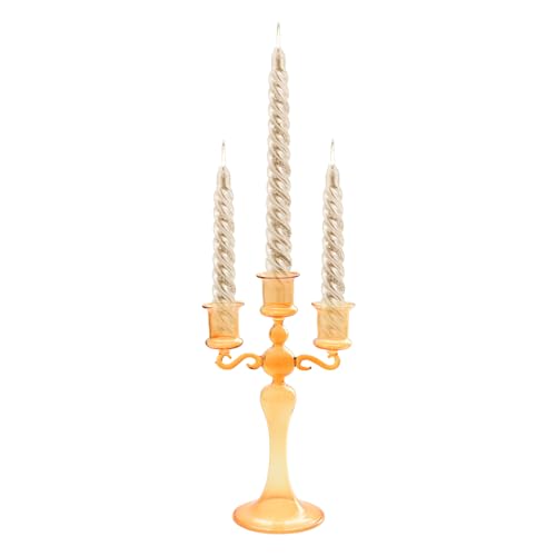 madri Kerzenhalter mit 3 Köpfen, eleganter Kerzenhalter aus transparentem Glas mit 3 Zweigen, transparenter Kerzenhalter, dekorativer Kerzenhalter für Mottoparty, Tischdekoration, Esszimmerdekoration von madri