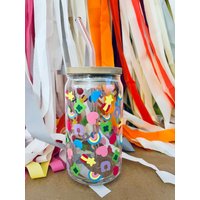 Lucky Charmed Herzen, Sterne, Hufeisen, Kleeblätter Und Luftballons Glas Bierdose | Glasdose Kuh Print Kaffee Tasse von maedaymaedaymaeday
