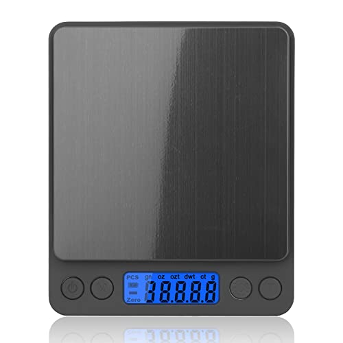 mafiti 3kg/0,1g Küchenwaage Digital, Waage Küche, PCS/Tara-Funktion/LCD Display, Waage Küchenwaage, Kitchen Scale, Schwarz mafiti 3kg/0,1g Küchenwaage Digital, Waage Küche, PCS/Tara-Funktion/LCD Display, Waage Küchenwaage, Kitchen Scale, Schwarz von mafiti