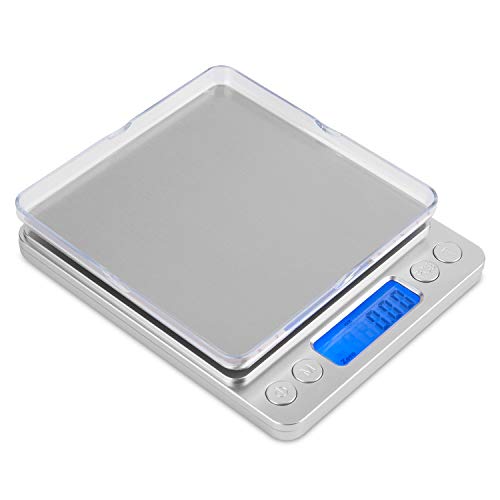 mafiti 3kg/0,1g Küchenwaage Digital, Waage Küche, PCS/Tara-Funktion/LCD Display, Waage Küchenwaage, Kitchen Scale, Silbrig von mafiti