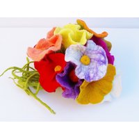 11 Stück Blüten Im Filz Blumenstrauß, Bukett Zur Hochzeit, Brautstrauß, Als Dekoration Für Die Wohnung von mafiz